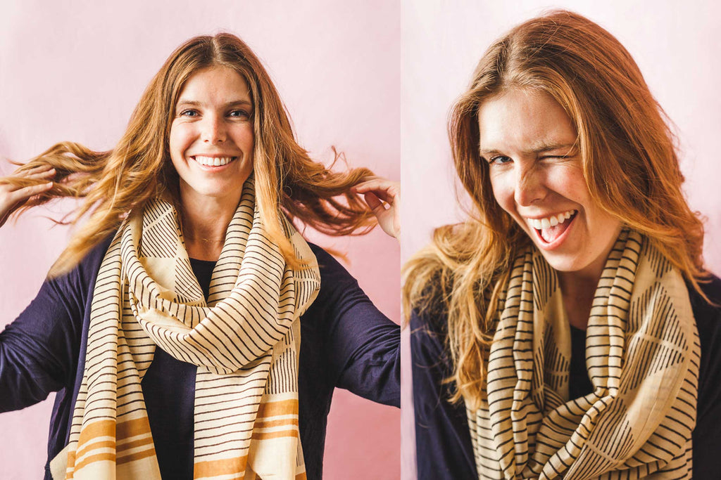 To Be Loved: Block Printed Scarf Gift Set